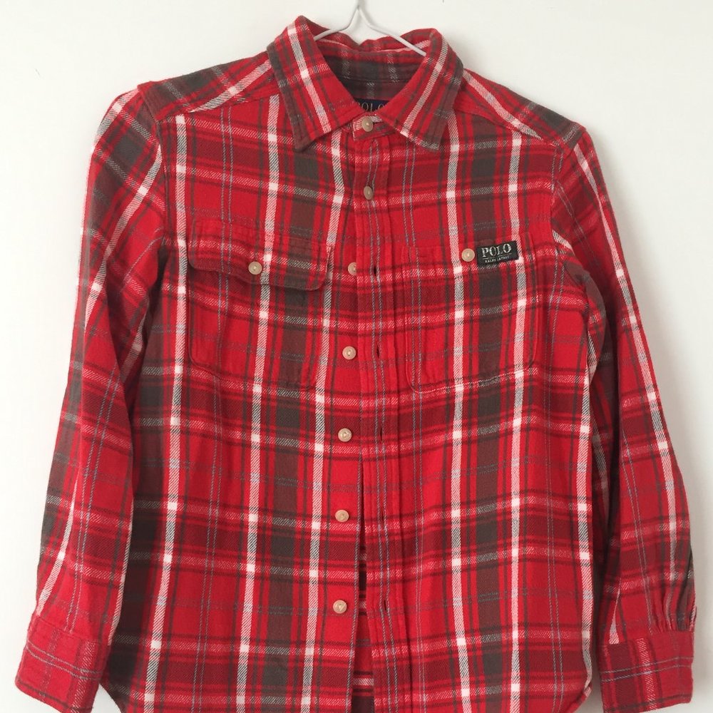 POLO RALPH LAUREN, BOY'S WARM COTTON SHIRT, SZ 8